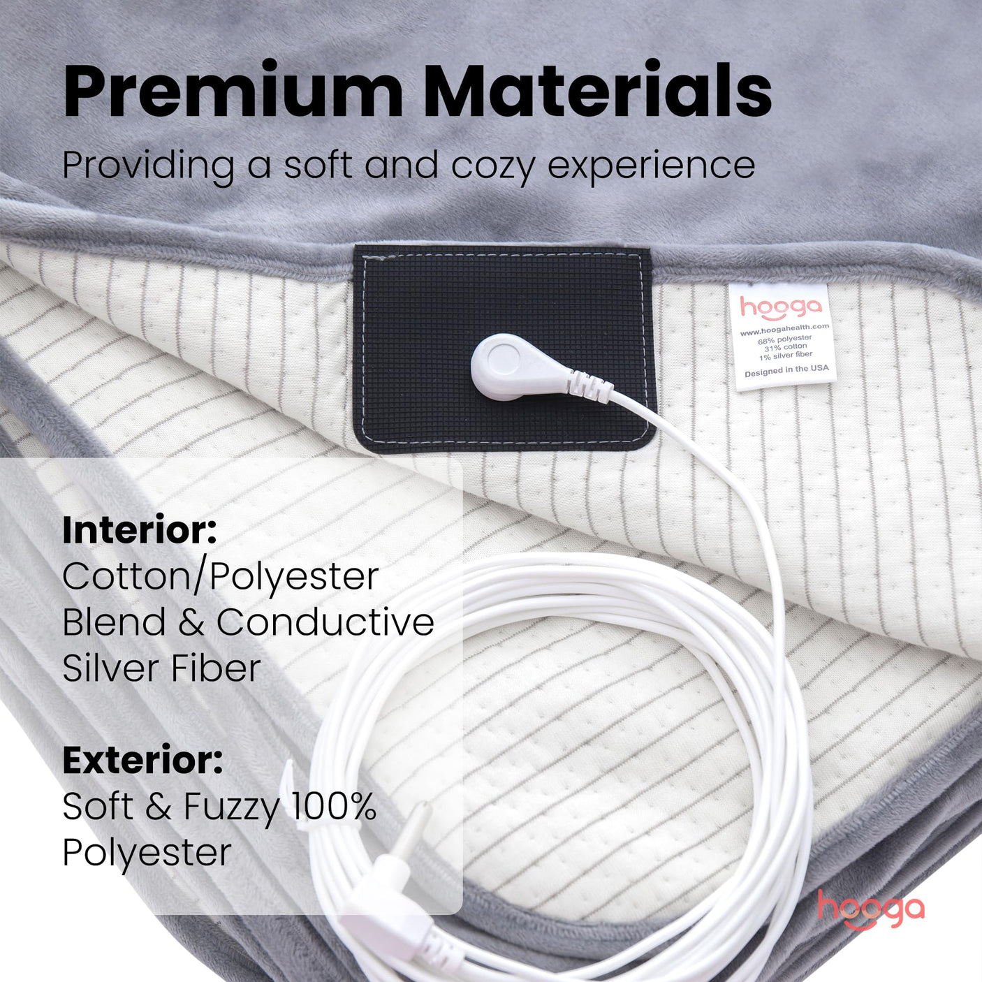 hooga Grounding Blanket for Improved Sleep, Pain Relief, Energy, Inflammation. Grounded Throw, Earth Connected Bedding. Conductive Silver Fiber. Grounding Cord Included. 60x80 Inch, Queen Size. - Build Your Ideas