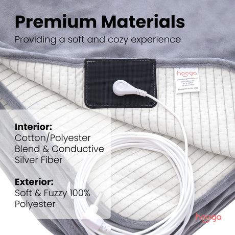 hooga Grounding Blanket for Improved Sleep, Pain Relief, Energy, Inflammation. Grounded Throw, Earth Connected Bedding. Conductive Silver Fiber. Grounding Cord Included. 60x80 Inch, Queen Size. - Build Your Ideas