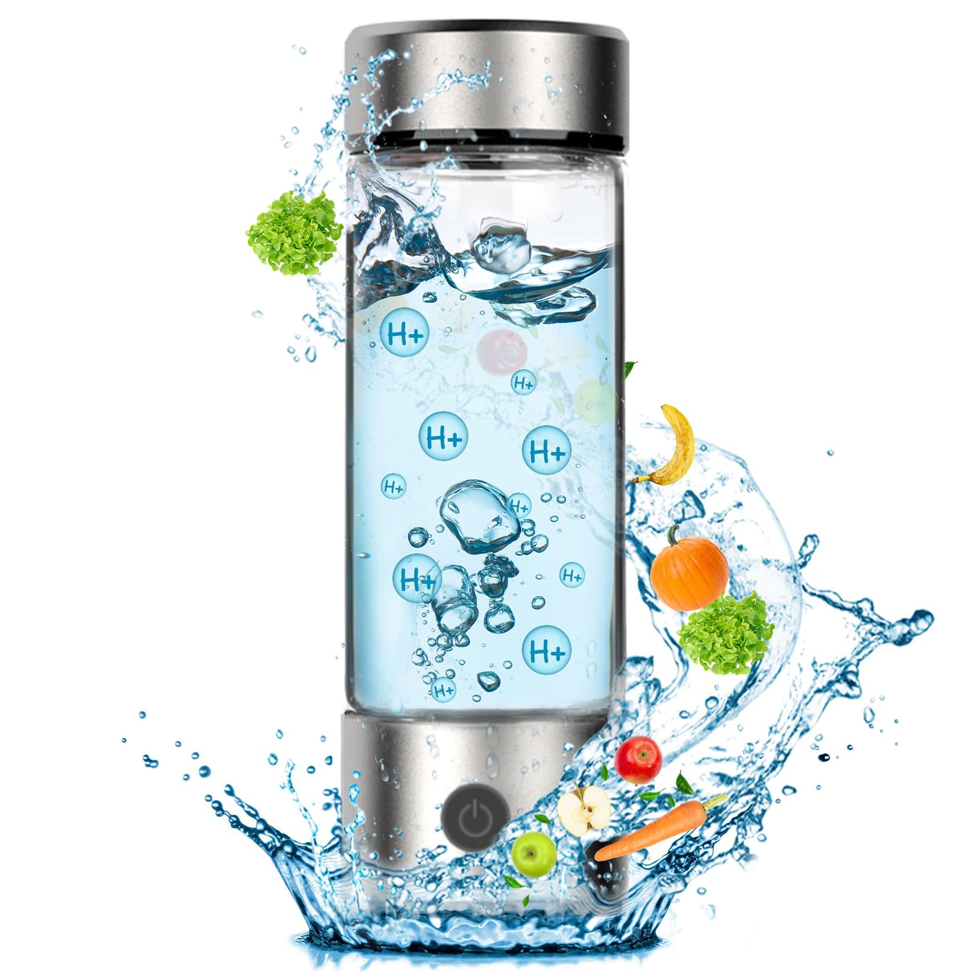 Hydrogen Water Bottle Generator, Portable Rechargeable aquahealth Hydrogen Water, Hydrogen Water Ionizer Machine, with SPE/PEM Technology, for Home Office Travel Fitness Drinking (Sliver) - Build Your Ideas