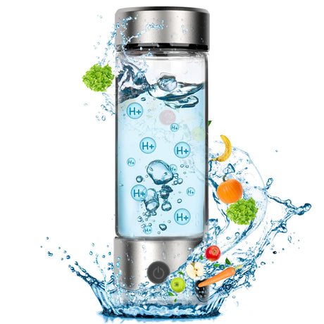 Hydrogen Water Bottle Generator, Portable Rechargeable aquahealth Hydrogen Water, Hydrogen Water Ionizer Machine, with SPE/PEM Technology, for Home Office Travel Fitness Drinking (Sliver) - Build Your Ideas