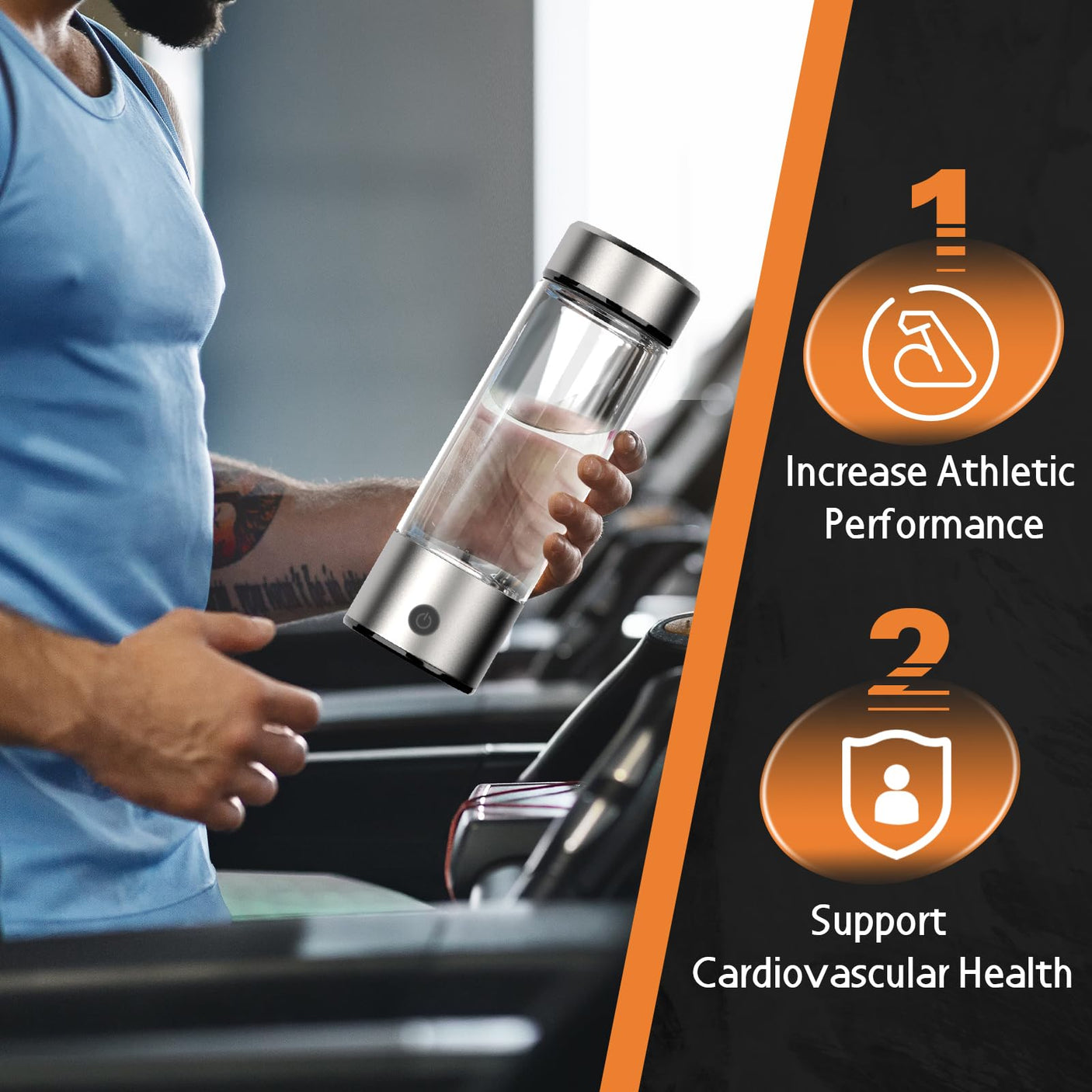 Hydrogen Water Bottle Generator, Portable Rechargeable aquahealth Hydrogen Water, Hydrogen Water Ionizer Machine, with SPE/PEM Technology, for Home Office Travel Fitness Drinking (Sliver) - Build Your Ideas