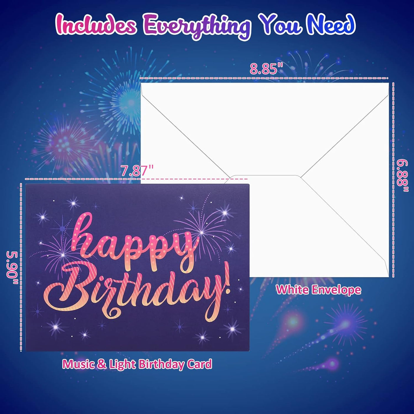 INPHER Birthday Cards Fireworks Pop Up Cake Light and Music Happy Birthday Gifts Decorations for Women, Men, Mom, Grandma - Build Your Ideas