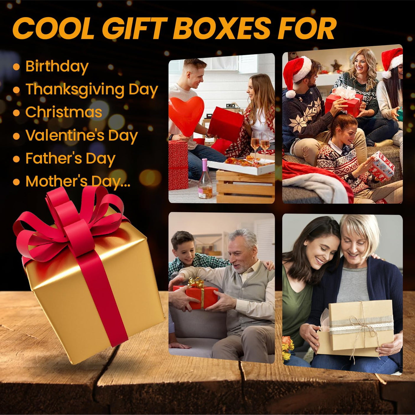Jsuslife Prank Gift Box, 13PCS Stackable Surprise Nesting Boxes Prank Package Set for Birthday Weddings Anniversaries Christmas, Funny Gag Gifts for Kids and Adults(1.2 - 5.9IN) - Build Your Ideas