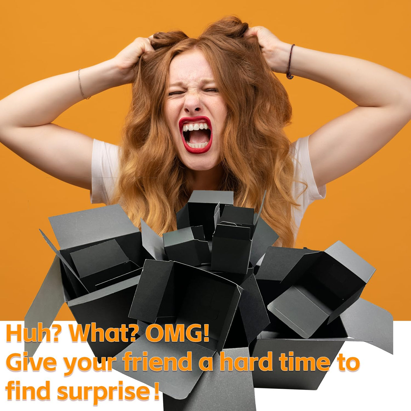 Jsuslife Prank Gift Box, 13PCS Stackable Surprise Nesting Boxes Prank Package Set for Birthday Weddings Anniversaries Christmas, Funny Gag Gifts for Kids and Adults(1.2 - 5.9IN) - Build Your Ideas