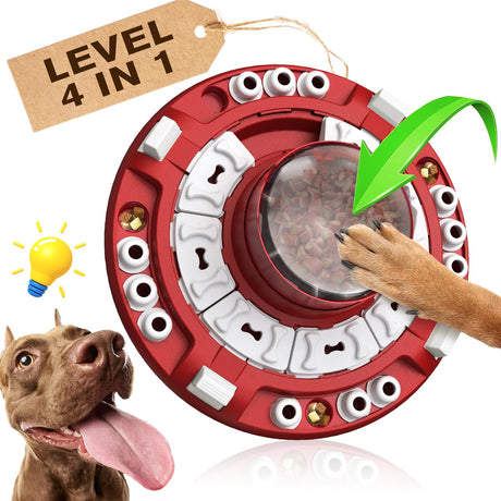 KADTC Dog Puzzle Toys Level 4 in 1 Advance Complicated for Smart Dogs Interactive Puppy Brain Mental Stimulation Game Boredom Enrichment Self Play Slow Feeder Food Feeding Dispenser Treat Puzzles Toy - Build Your Ideas