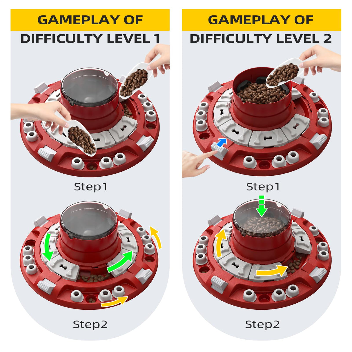KADTC Dog Puzzle Toys Level 4 in 1 Advance Complicated for Smart Dogs Interactive Puppy Brain Mental Stimulation Game Boredom Enrichment Self Play Slow Feeder Food Feeding Dispenser Treat Puzzles Toy - Build Your Ideas
