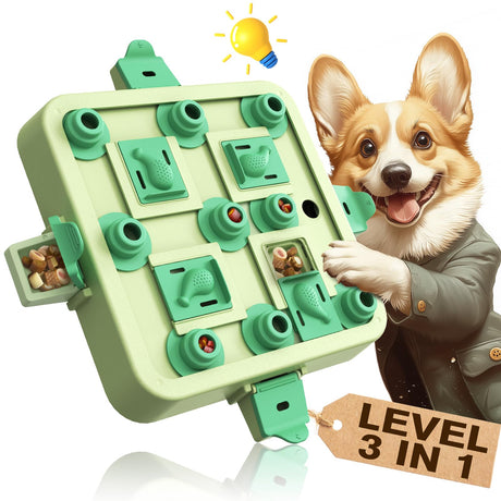 KADTC Dog Puzzle Toys Level 4 in 1 Advance Complicated for Smart Dogs Interactive Puppy Brain Mental Stimulation Game Boredom Enrichment Self Play Slow Feeder Food Feeding Dispenser Treat Puzzles Toy - Build Your Ideas