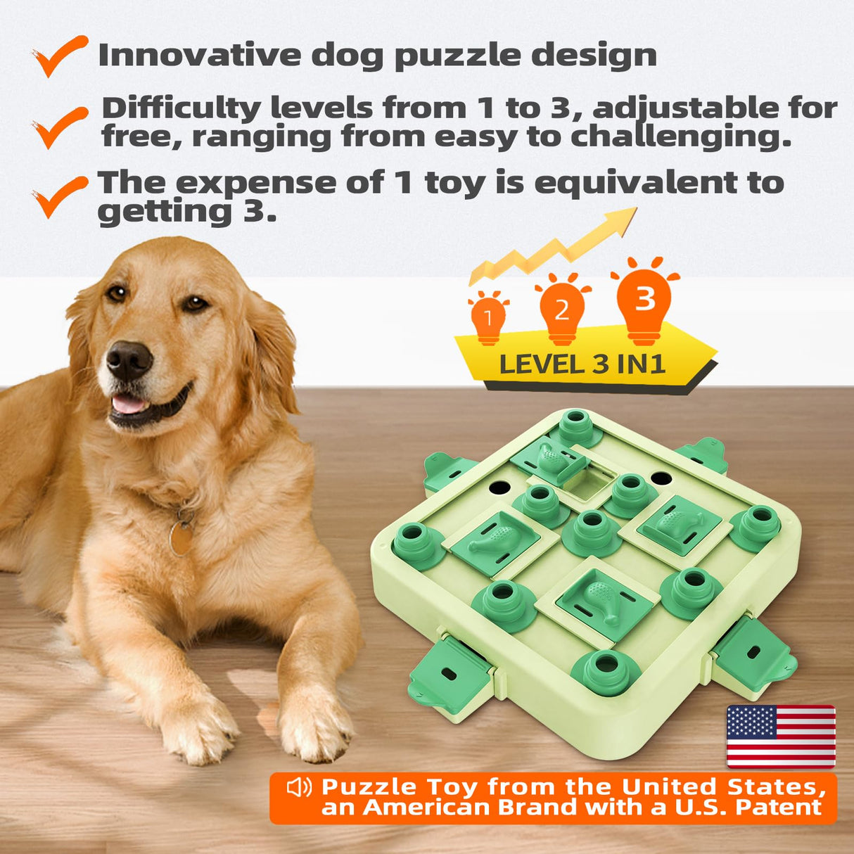 KADTC Dog Puzzle Toys Level 4 in 1 Advance Complicated for Smart Dogs Interactive Puppy Brain Mental Stimulation Game Boredom Enrichment Self Play Slow Feeder Food Feeding Dispenser Treat Puzzles Toy - Build Your Ideas