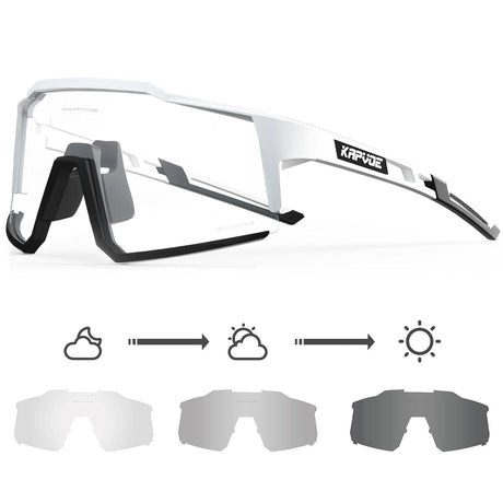 KAPVOE Photochromic Cycling Glasses MTB Clear Mountain Bike Transition Bicycle Sunglasses for Men Women - K9022 - Build Your Ideas