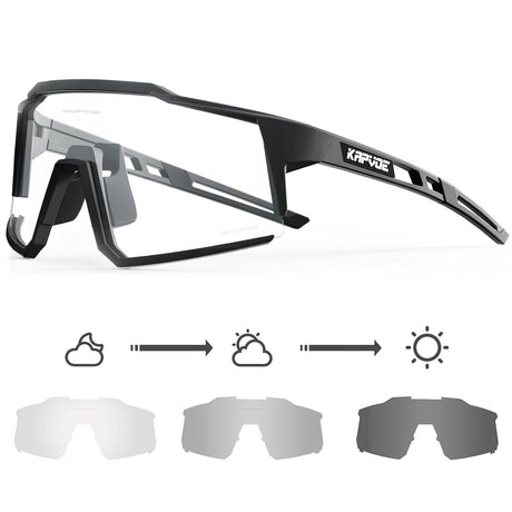 KAPVOE Photochromic Cycling Glasses MTB Clear Mountain Bike Transition Bicycle Sunglasses for Men Women - K9022 - Build Your Ideas