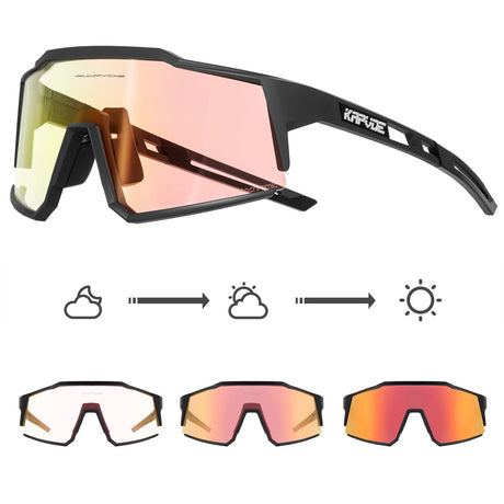 KAPVOE Photochromic Cycling Glasses MTB Clear Mountain Bike Transition Bicycle Sunglasses for Men Women - K9022 - Build Your Ideas