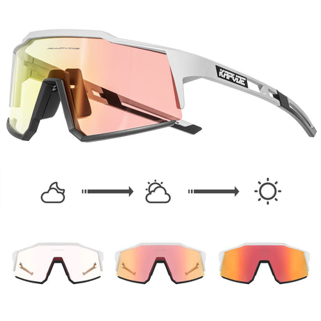 KAPVOE Photochromic Cycling Glasses MTB Clear Mountain Bike Transition Bicycle Sunglasses for Men Women - K9022 - Build Your Ideas