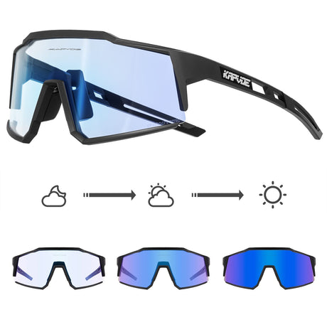 KAPVOE Photochromic Cycling Glasses MTB Clear Mountain Bike Transition Bicycle Sunglasses for Men Women - K9022 - Build Your Ideas