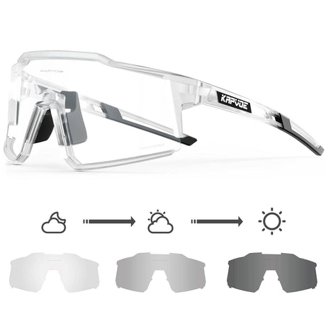 KAPVOE Photochromic Cycling Glasses MTB Clear Mountain Bike Transition Bicycle Sunglasses for Men Women - K9022 - Build Your Ideas