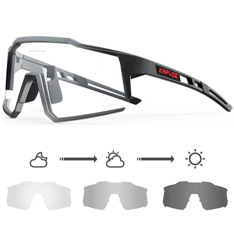 KAPVOE Photochromic Cycling Glasses MTB Clear Mountain Bike Transition Bicycle Sunglasses for Men Women - K9022 - Build Your Ideas