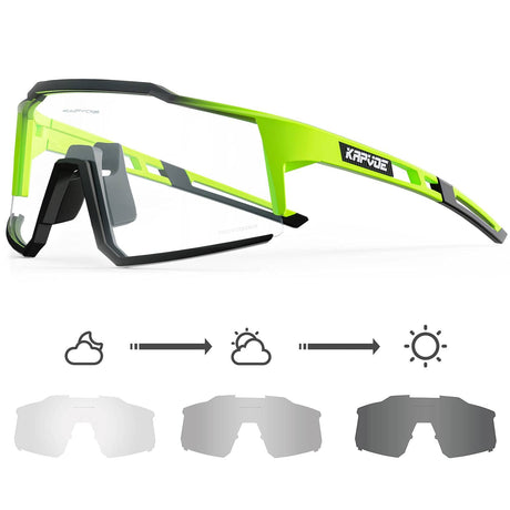 KAPVOE Photochromic Cycling Glasses MTB Clear Mountain Bike Transition Bicycle Sunglasses for Men Women - K9022 - Build Your Ideas