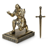 King's Guard Knight Pen Holder Pen Stand Desk Organizers and Accessories Resin Pencil Holder as Gift with a Metal Sword Letter Opener for Office and Home (Blue) - Build Your Ideas