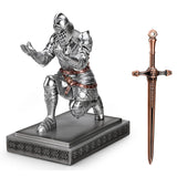 King's Guard Knight Pen Holder Pen Stand Desk Organizers and Accessories Resin Pencil Holder as Gift with a Metal Sword Letter Opener for Office and Home (Blue) - Build Your Ideas