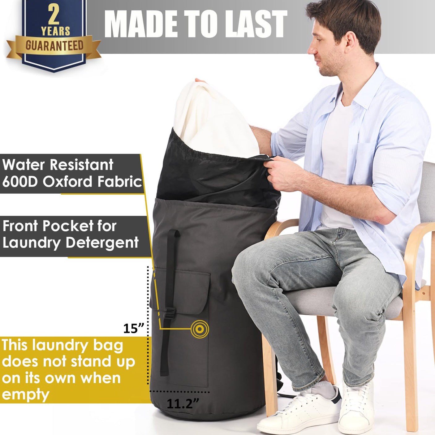 Laundry Bag Backpack Extra Large, 115L Laundry Backpack with Padded Shoulder Strap, Sturdy Travel Laundry Bags, Hanging Laundry Bag for College Dorm, Apartment, Clothes Hamper Bag for Laundromat - Build Your Ideas