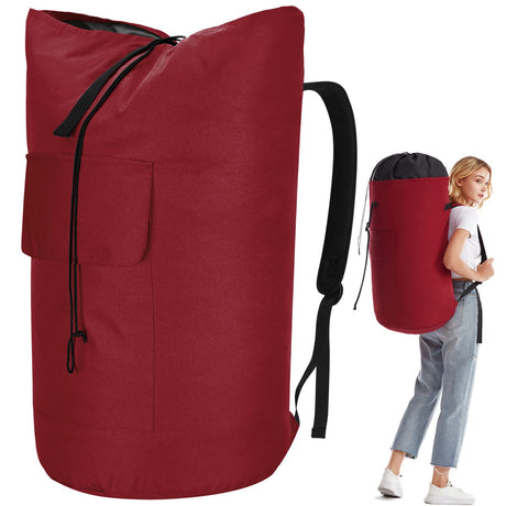 Laundry Bag Backpack Extra Large, 115L Laundry Backpack with Padded Shoulder Strap, Sturdy Travel Laundry Bags, Hanging Laundry Bag for College Dorm, Apartment, Clothes Hamper Bag for Laundromat - Build Your Ideas