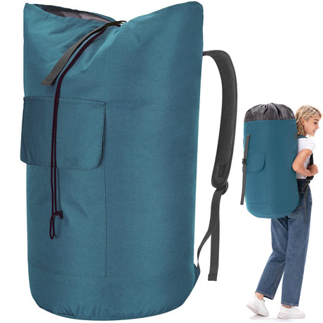 Laundry Bag Backpack Extra Large, 115L Laundry Backpack with Padded Shoulder Strap, Sturdy Travel Laundry Bags, Hanging Laundry Bag for College Dorm, Apartment, Clothes Hamper Bag for Laundromat - Build Your Ideas