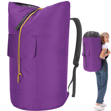 Laundry Bag Backpack Extra Large, 115L Laundry Backpack with Padded Shoulder Strap, Sturdy Travel Laundry Bags, Hanging Laundry Bag for College Dorm, Apartment, Clothes Hamper Bag for Laundromat - Build Your Ideas
