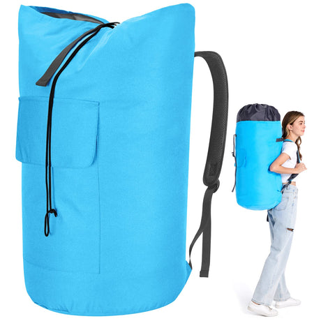 Laundry Bag Backpack Extra Large, 115L Laundry Backpack with Padded Shoulder Strap, Sturdy Travel Laundry Bags, Hanging Laundry Bag for College Dorm, Apartment, Clothes Hamper Bag for Laundromat - Build Your Ideas