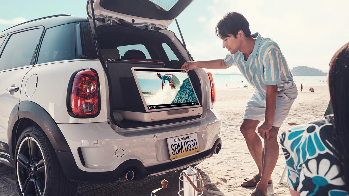 LG 27 - Inch StanbyME Go Portable Smart 1080P Touch Screen (27LX5QKNA, 2023 Model), Calming Beige - Build Your Ideas