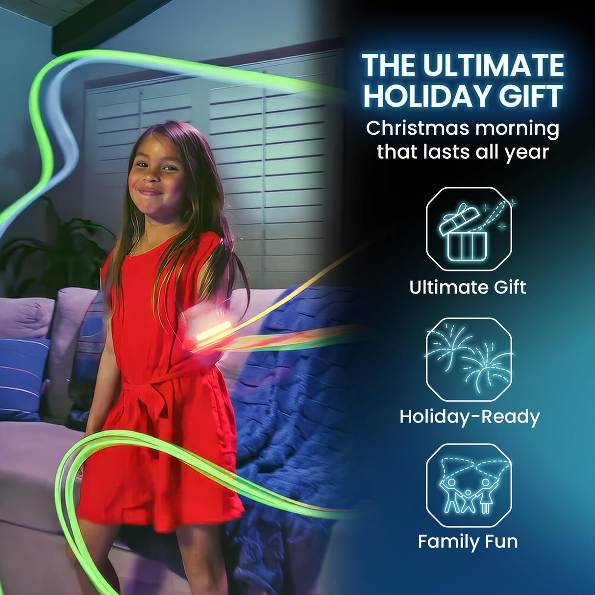 Loop Lasso® Nano - The Original Glow - in - The - Dark String Shooter Toy - Built - in UV Blacklight - Safe Interactive STEM Learning Toy - Viral Stocking Stuffer Gadget - Family Fun - Build Your Ideas
