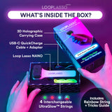 Loop Lasso® Nano - The Original Glow - in - The - Dark String Shooter Toy - Built - in UV Blacklight - Safe Interactive STEM Learning Toy - Viral Stocking Stuffer Gadget - Family Fun - Build Your Ideas
