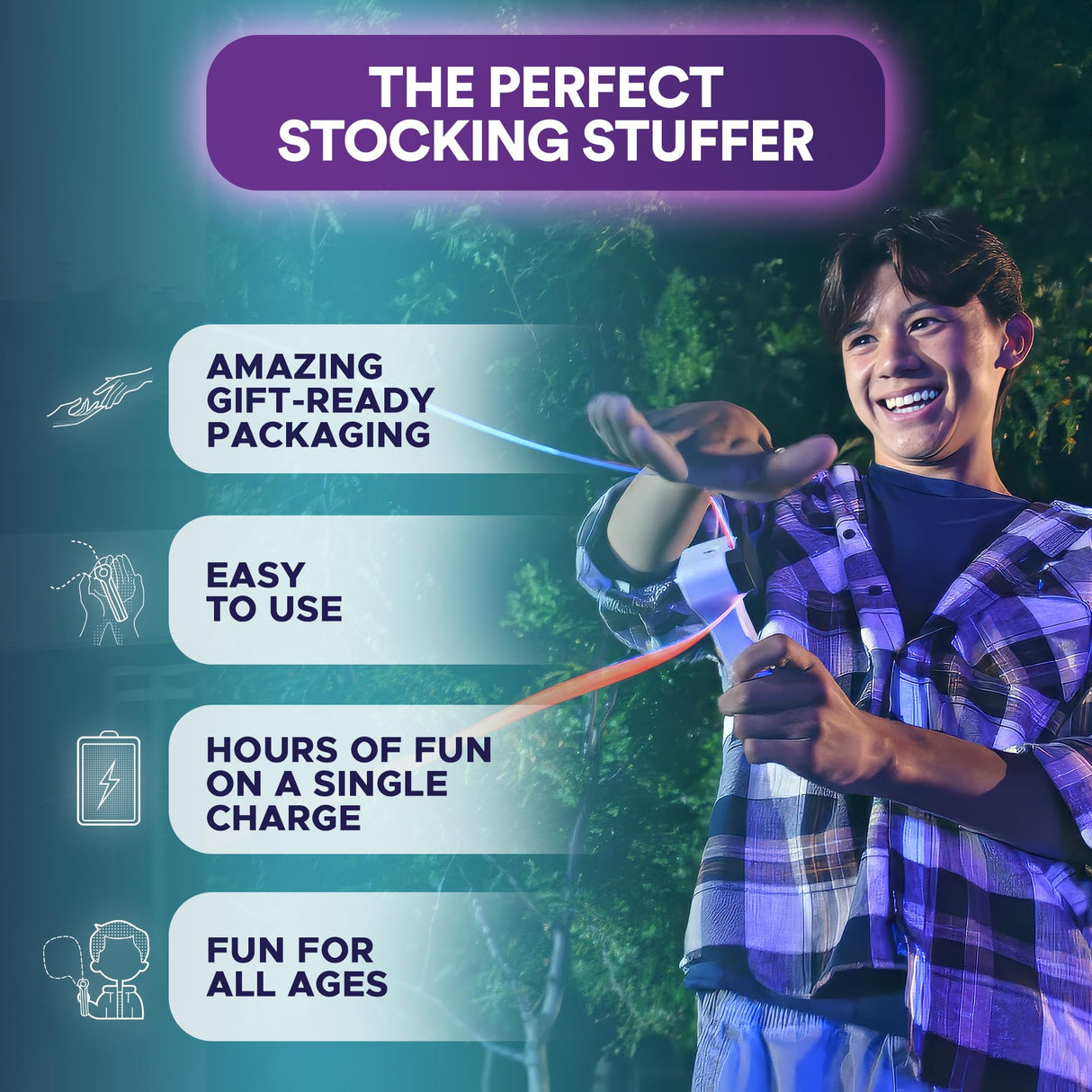 Loop Lasso® Nano - The Original Glow - in - The - Dark String Shooter Toy - Built - in UV Blacklight - Safe Interactive STEM Learning Toy - Viral Stocking Stuffer Gadget - Family Fun - Build Your Ideas