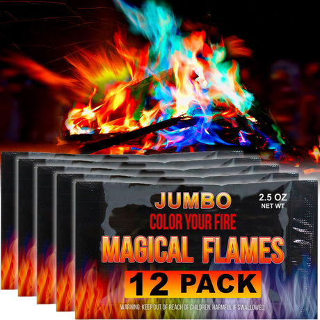 Magical Flames Fire Color Changing Packets for Fire Pit, Indoor/Outdoor Fireplace, Campfires, Bonfires - 25 Pack of Flame Color Changing Packets Camping Accessories - Build Your Ideas