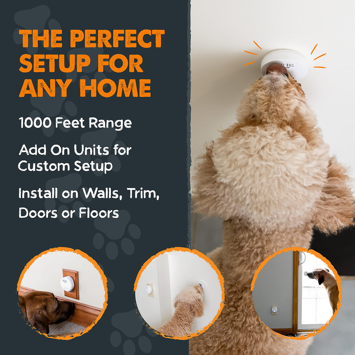 Mighty Paw Smart Bell 2.0 (2 Button Pack) - Wireless Electronic Dog Doorbell - Dog Potty Button Communication - Potty Training Aid - Pet Communication Tool - Puppy Potty Training - Doggie Bell - Build Your Ideas
