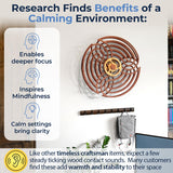 Mindsight Moving Kinetic Wall Art - Wind up to power peaceful motion (no battery) - Calming Wall Décor for Living Room, Office, Bedroom, Kitchen - Hand Crafted Wood - Ripple, Canyon Brown - Build Your Ideas