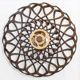 Mindsight Moving Kinetic Wall Art - Wind up to power peaceful motion (no battery) - Calming Wall Décor for Living Room, Office, Bedroom, Kitchen - Hand Crafted Wood - Ripple, Canyon Brown - Build Your Ideas