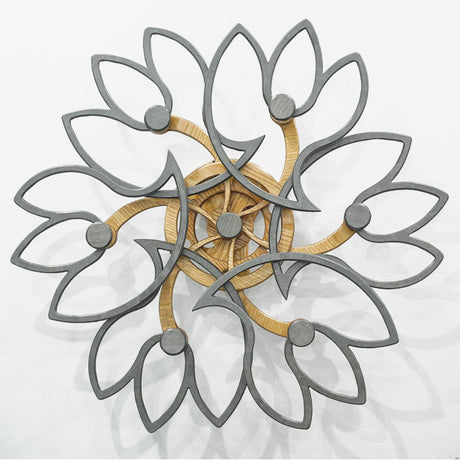 Mindsight Moving Kinetic Wall Art - Wind up to power peaceful motion (no battery) - Calming Wall Décor for Living Room, Office, Bedroom, Kitchen - Hand Crafted Wood - Ripple, Canyon Brown - Build Your Ideas