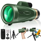 Monocular Telescope 80x100 High Power with Smartphone Adapter Tripod,Larger Vision Monoculars for Adults with BAK4 Prism & FMC Lens, Suitable for Bird Watching Hunting Hiking Camping Wildlife - Black - Build Your Ideas