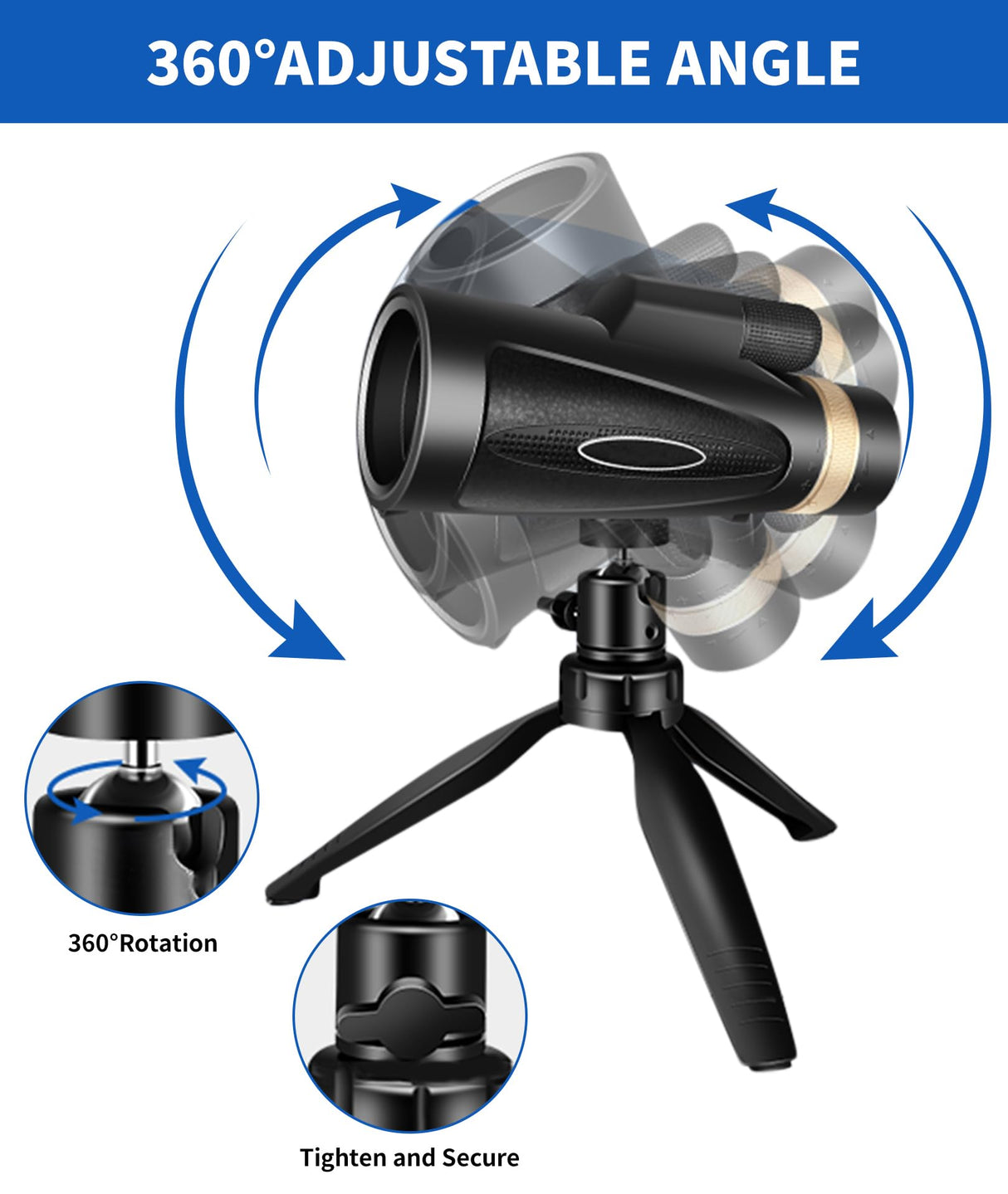 Monocular Telescope 80x100 High Power with Smartphone Adapter Tripod,Larger Vision Monoculars for Adults with BAK4 Prism & FMC Lens, Suitable for Bird Watching Hunting Hiking Camping Wildlife - Black - Build Your Ideas