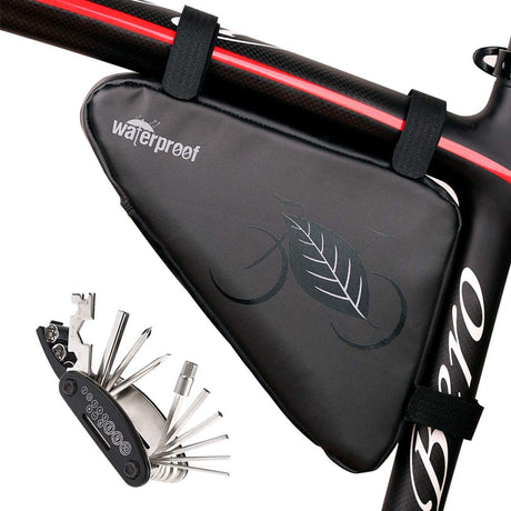 NDakter Bike Bicycle Frame Storage Bag, 2L Waterproof Bicycles Triangle Pouch, Cycling Pack for Phone, Wallet, Keys, Tools, Accessories, Bikes Front Tube Bag for Mountain Road Bike, MTB - Build Your Ideas