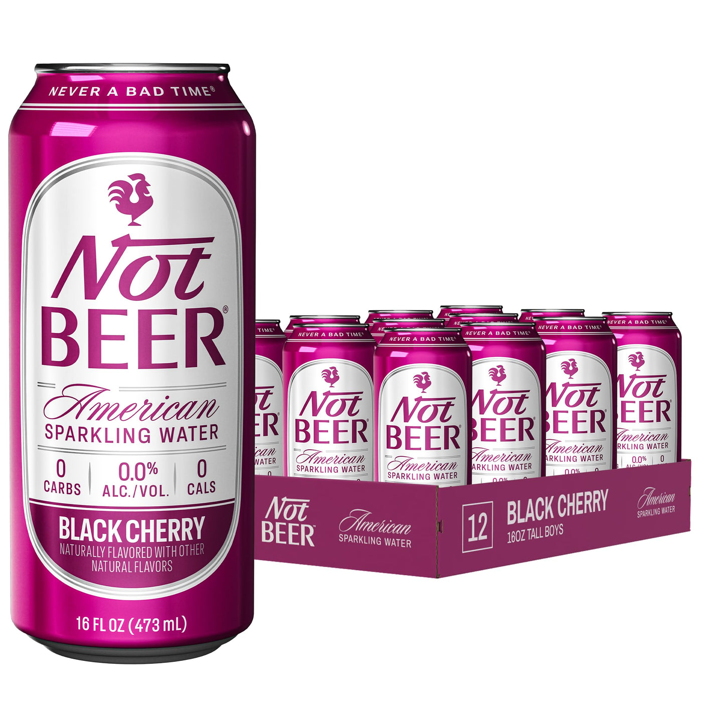 Not Beer American Sparkling Water, Original, 99.9% Pure, Mineral & Electrolyte Blend, Unflavored Carbonated Water, Made in America, Plain Sparkling Water, 16 Oz Tallboy Cans, 8 Pack - Build Your Ideas