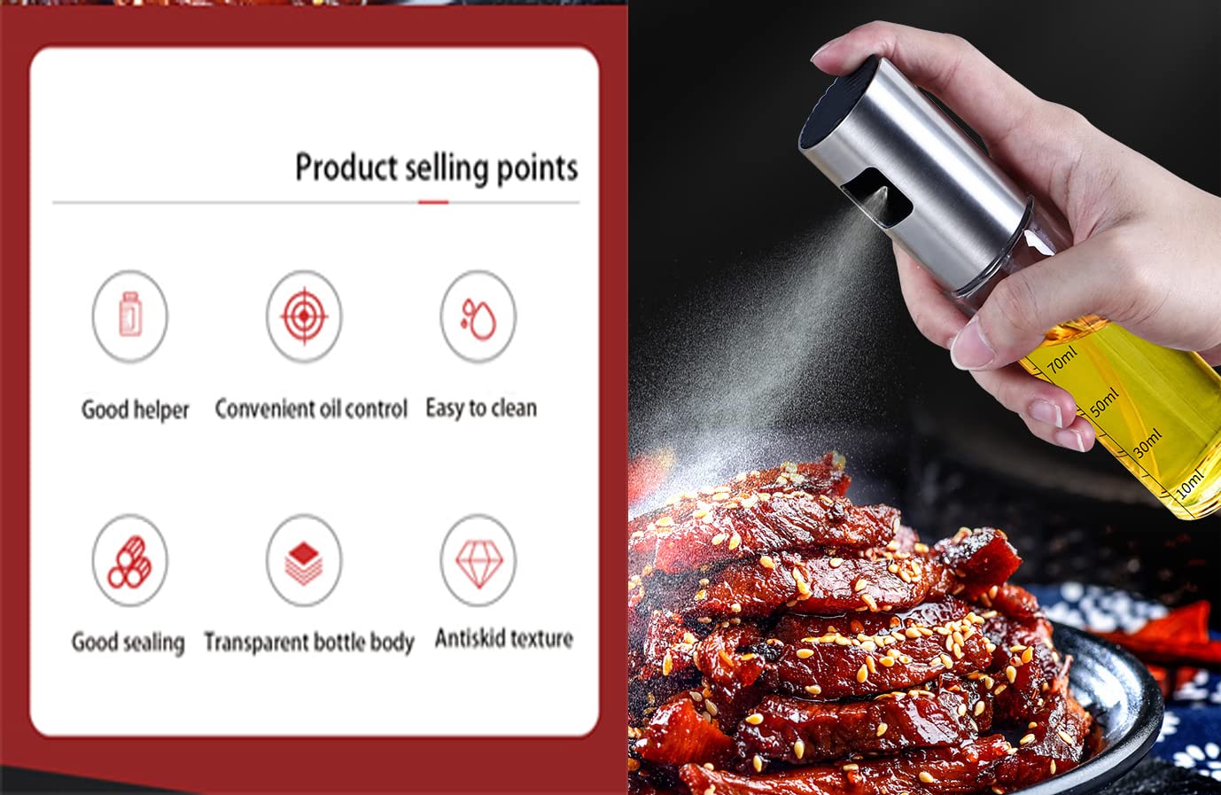 Oil Sprayer for Cooking,100ml Olive Oil Spritzer,Oil Sprayer for Air Fryer, Salad,BBQ,Roasting - Build Your Ideas