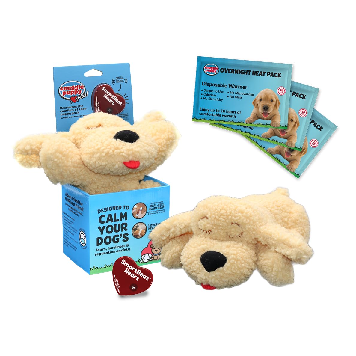 Original Snuggle Puppy Heartbeat Stuffed Dog Toy. Puppy Toy for Anxiety Relief, Calming Aid, and Comfort Toy for Behavioral Training in Golden - Build Your Ideas