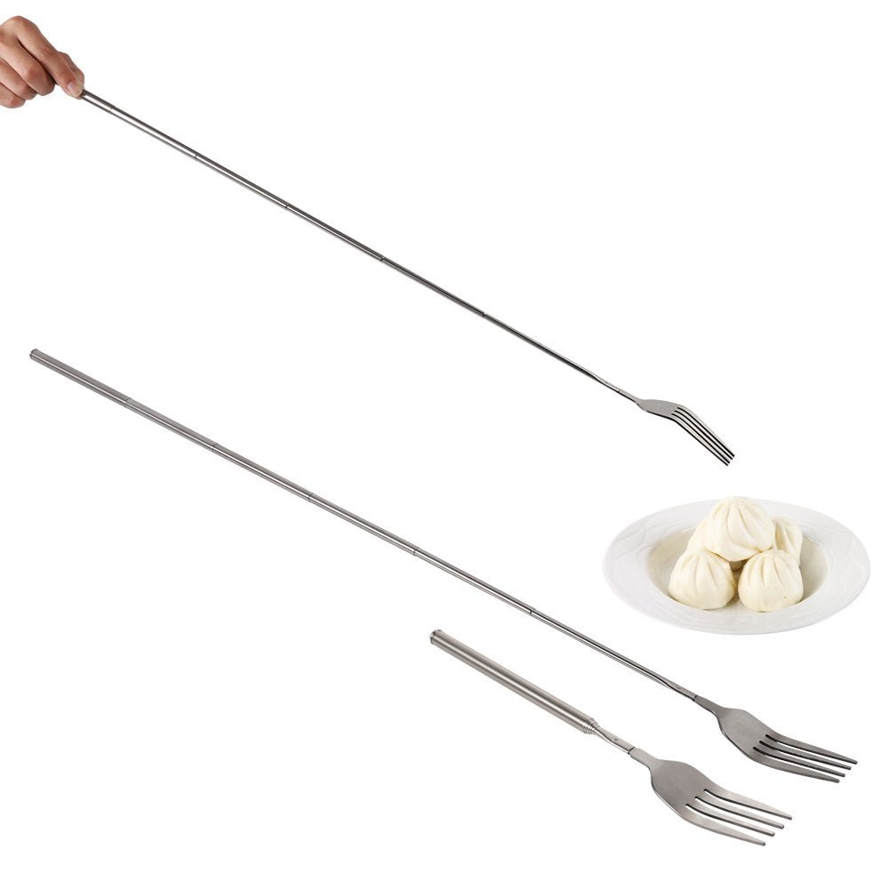 ORULA Telescopic Fork,Extendable Fork,Extending Fork,64cm Long Stainless Steel Retractable Fork Extendable Dinner Fruit Dessert Fork 8.7~25.4in - Build Your Ideas