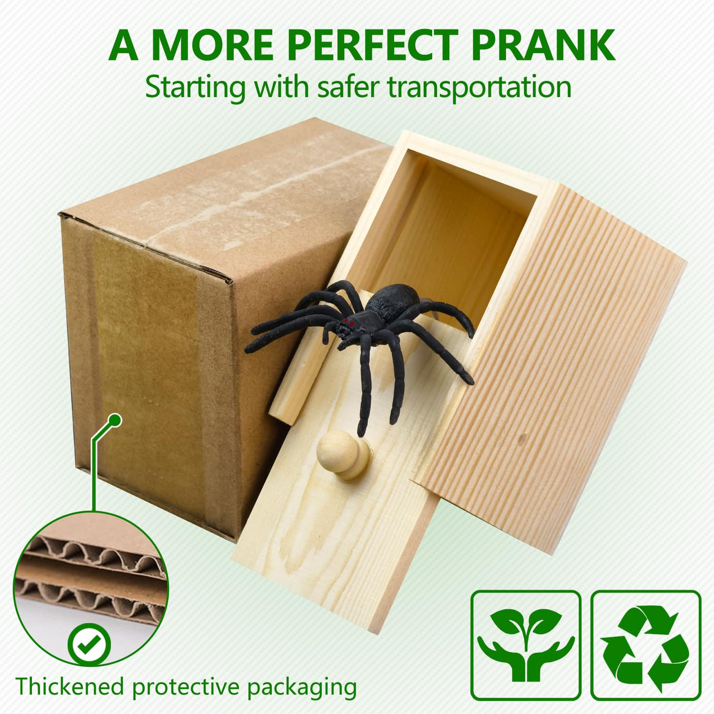 PARNIXS Wooden Spider Prank Box - Handcrafted Money Surprise Box for Adults and Kids [Upgraded Version] - Build Your Ideas