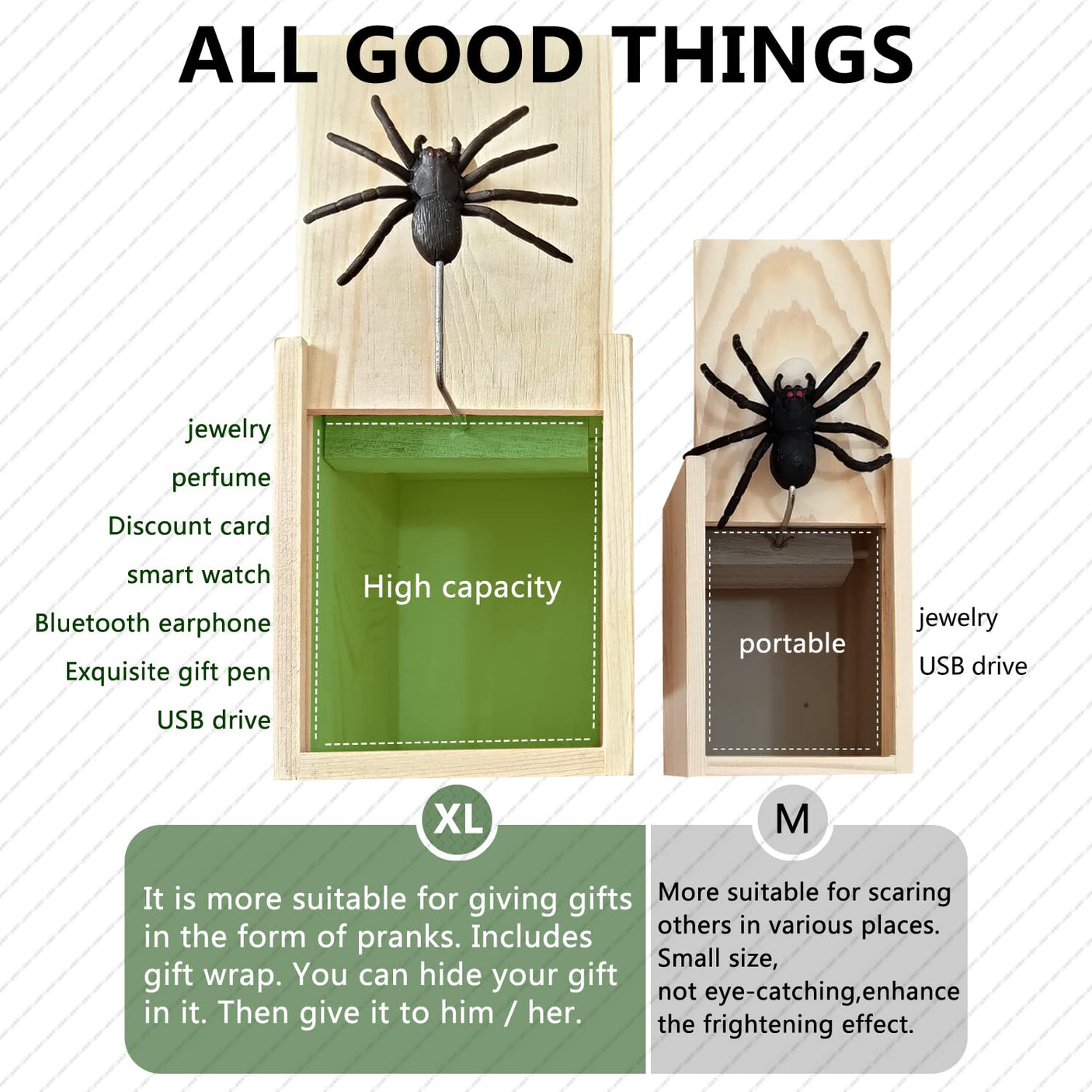 PARNIXS Wooden Spider Prank Box - Handcrafted Money Surprise Box for Adults and Kids [Upgraded Version] - Build Your Ideas
