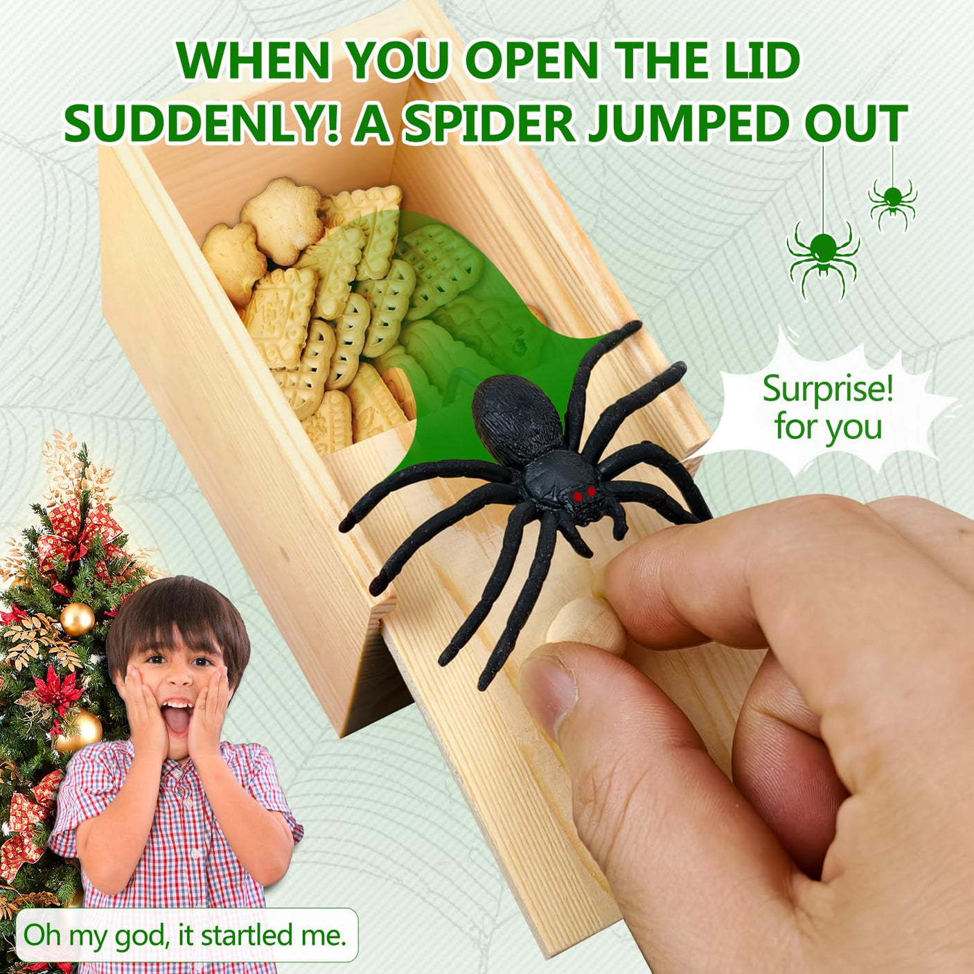 PARNIXS Wooden Spider Prank Box - Handcrafted Money Surprise Box for Adults and Kids [Upgraded Version] - Build Your Ideas