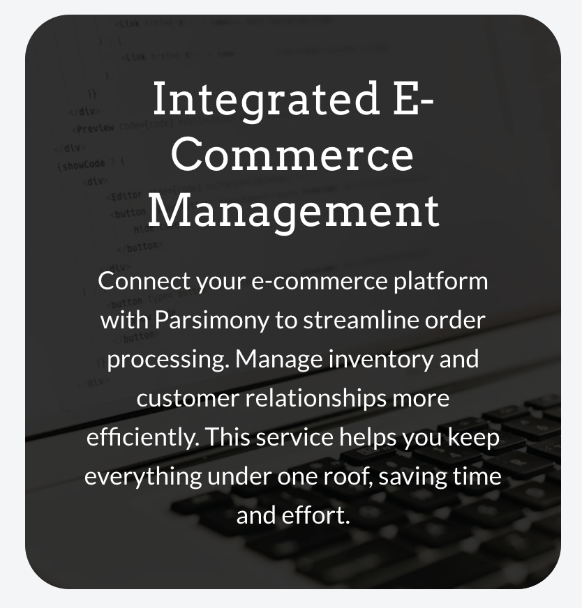 Parsimony - ERP For The Next Generation - Build Your Ideas