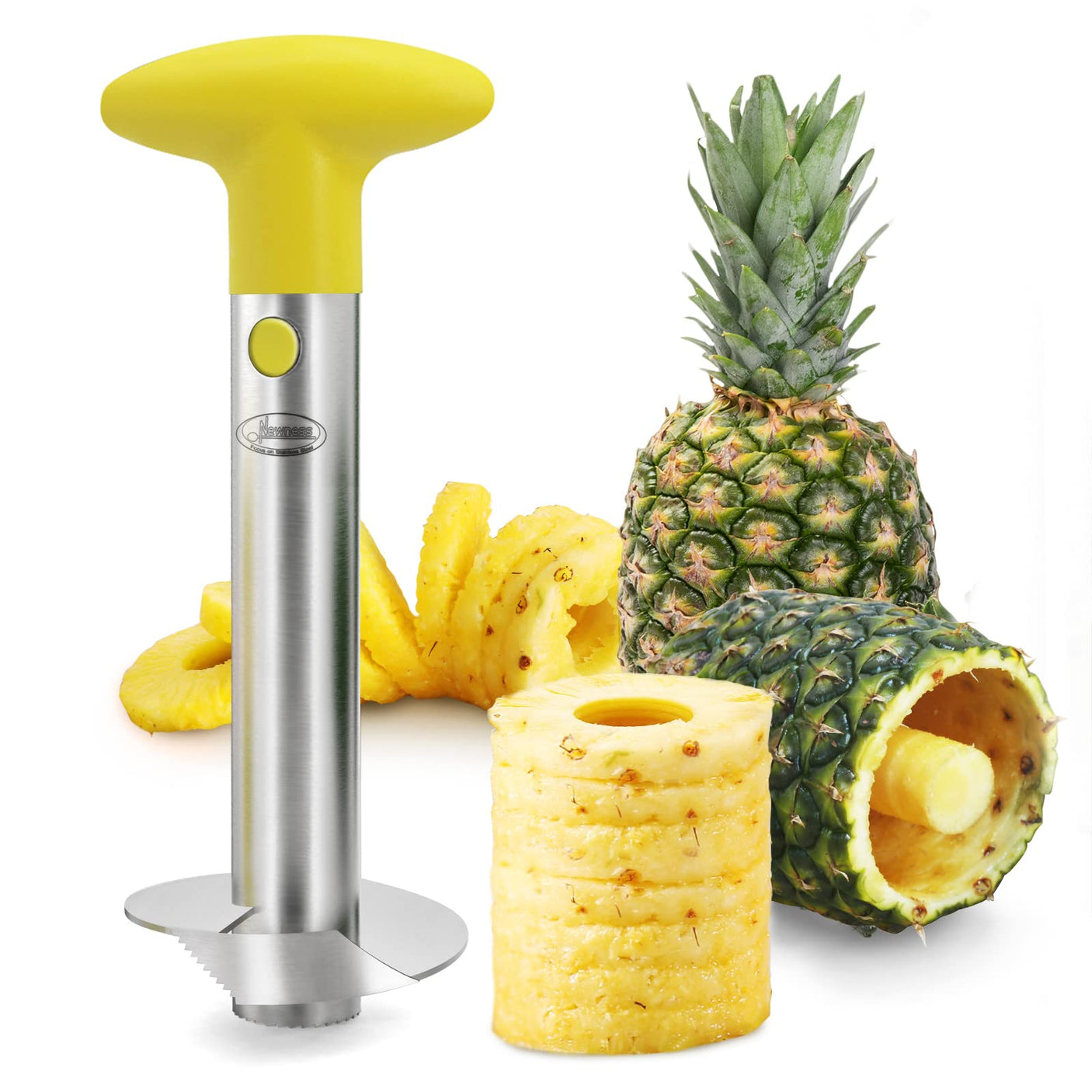 Pineapple Corer, [Upgraded, Reinforced, Thicker Blade] Newness Premium Pineapple Corer Remover (Black) - Build Your Ideas