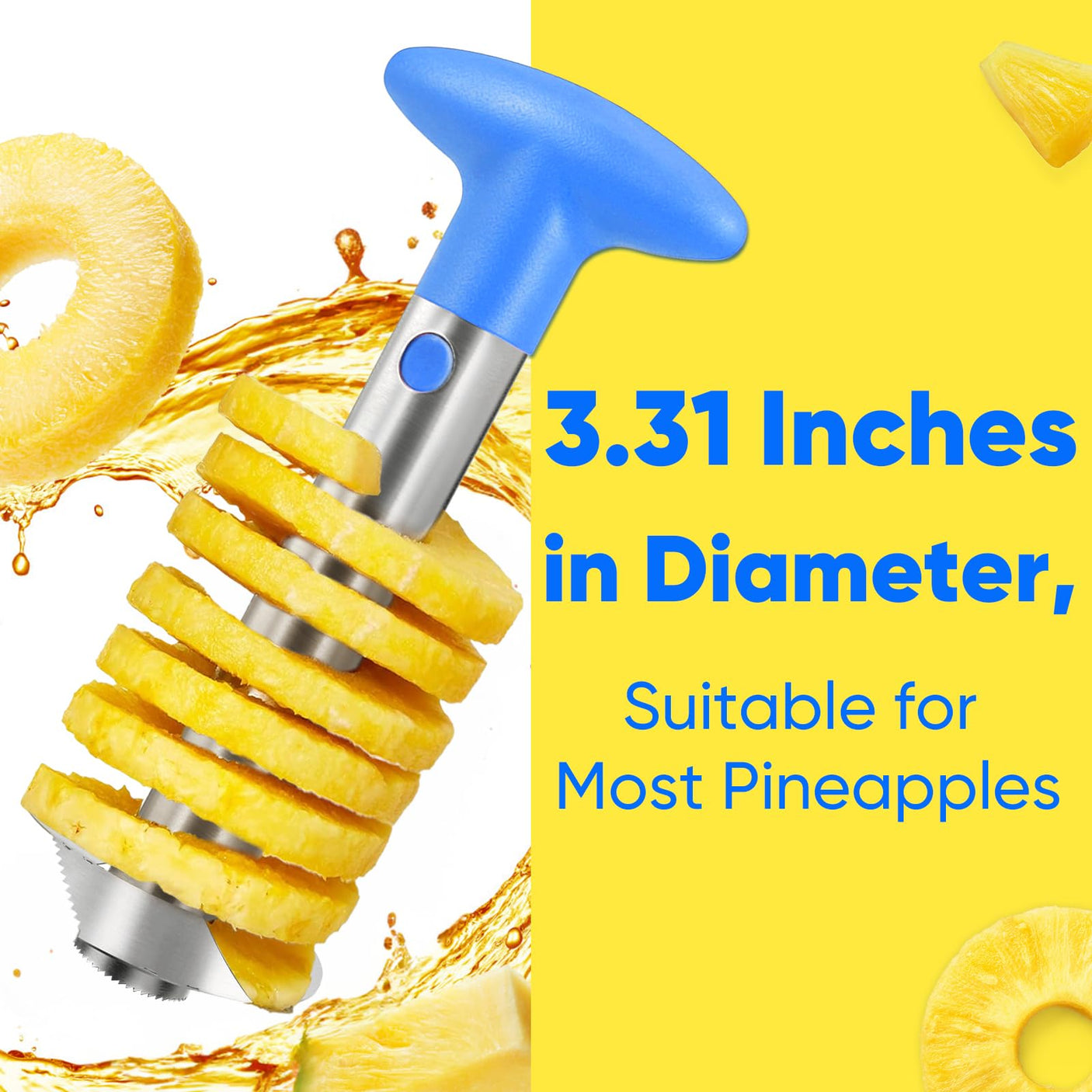 Pineapple Corer, [Upgraded, Reinforced, Thicker Blade] Newness Premium Pineapple Corer Remover (Black) - Build Your Ideas