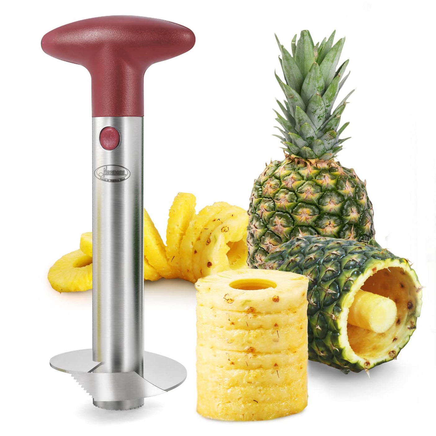 Pineapple Corer, [Upgraded, Reinforced, Thicker Blade] Newness Premium Pineapple Corer Remover (Black) - Build Your Ideas